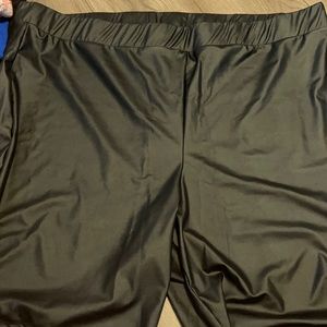 Black pleather biker shorts